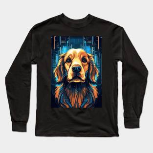 Cyberpunk Golden Retriever Dog Breed Futuristic Long Sleeve T-Shirt